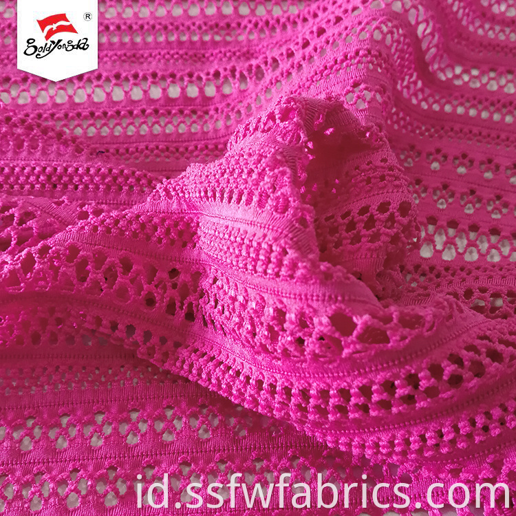 Warm Polyester Spandex Eyelet Fabric